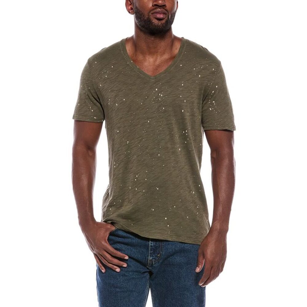 Atm Anthony Thomas Melillo Mens  Slub Jersey V-Neck Shirt, Green